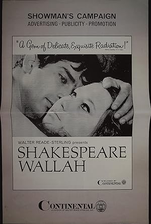 Image du vendeur pour Shakespeare Wallah Pressbook 1966 Shashi Kapoor, Felicity Kendal mis en vente par AcornBooksNH