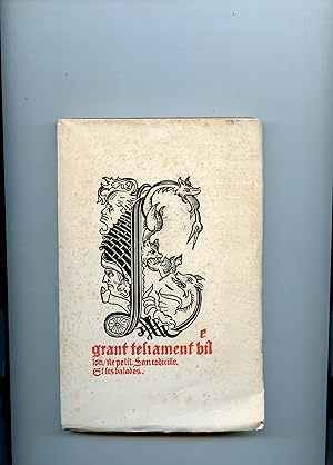 Image du vendeur pour LES OEUVRES DE FRANCOYS VILLON DE PARIS CONTENANT LES LAIS - LE TESTAMENT LES BALLADES ET LES POSIES mis en vente par Librairie CLERC