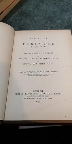 Imagen del vendedor de The Plays Of Euripides: B.C. 455 To B.C. 408 a la venta por SGOIS