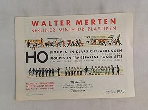 Walter Merten. Berliner Miniatur Plastiken. Ausgabe Februar 1962. HO Figuren in Klarsichtpackunge...