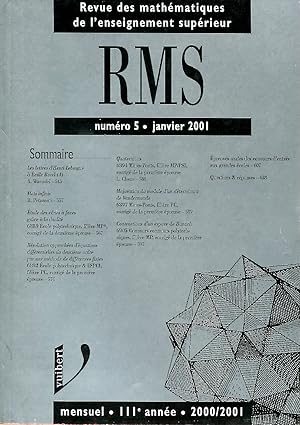 Imagen del vendedor de Revue de mathmatiques spciales, RMS, 111e anne (2000-2001) N 5 janvier 2001 a la venta por Sylvain Par
