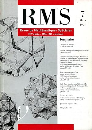 Imagen del vendedor de Revue de mathmatiques spciales, RMS, 107e anne (1996-1997), N 7, mars 1997 a la venta por Sylvain Par