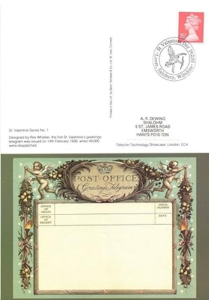 Seller image for 1936 Post Office Valentines Day Telegram FDC 2x Postcard s for sale by Postcard Finder