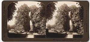 Stereo-Fotografie H.C. White, Co., London, Ansicht Hillerod, Schloss Frederiksborg, Partie im Sch...