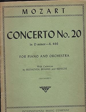 Seller image for Concerto No. 20 in D Minor - K. 466 for piano and Orchestra with Cadenzas By Beethoven, Brahms and Reinecke for sale by Meir Turner