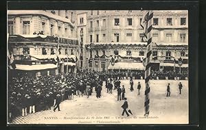 Ansichtskarte Nantes, Manifestation 1903, Un groupe de manifestants chantant l`Internationale