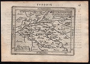 Immagine del venditore per Turonensis Ducatus" - Touraine Tours Indre-et-Loire France Frankreich Karte map carte venduto da Antiquariat Steffen Vlkel GmbH