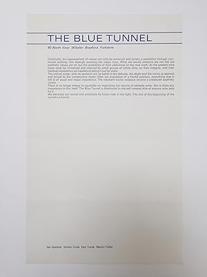 Seller image for The Blue Tunnel (broadside) for sale by William Allen Word & Image