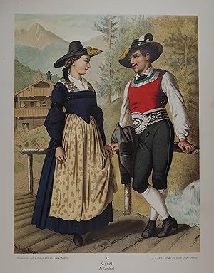 Seller image for Tyrol. Zillerthal. Chromolithographie n. A. Kretschmer. Leipzig, J.C. Bach um 1880, 25,5 x 19,5 cm for sale by Antiquariat Johannes Mller