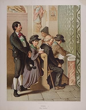 Seller image for Tyrol. Ober - Innthal. Chromolithographie n. A. Kretschmer. Leipzig, J.C. Bach um 1880, 25,5 x 20 cm for sale by Antiquariat Johannes Mller