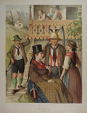 Imagen del vendedor de Oesterreich. Pinzgau. Chromolithographie n. A. Kretschmer. Leipzig, J.C. Bach um 1880, 25,5 x 20 cm a la venta por Antiquariat Johannes Mller