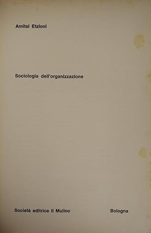 SOCIOLOGIA DELL'ORGANIZZAZIONE