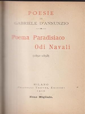 Image du vendeur pour Poema Paradisiaco odi navali mis en vente par Librodifaccia