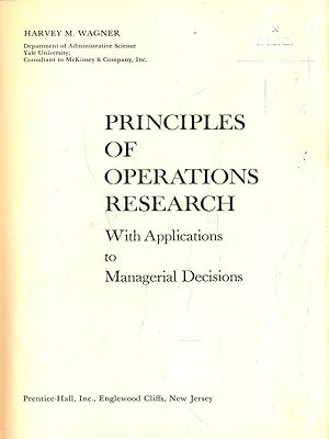 Immagine del venditore per Principles of operations research venduto da Librodifaccia