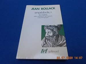Seller image for Empdocle II. Les Origines. Edition et Traduction des fragments et des Tmoignages for sale by Emmanuelle Morin