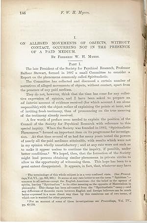 ON ALLEGED MOVEMENTS OF OBJECTS, WITHOUT CONTACT, OCCURRING NOT IN THE PRESENCE OF A PAID MEDIUM....