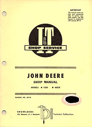 John Deere Shop Manuals Models 435D - 4401D