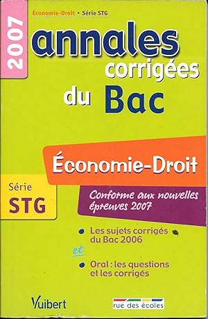 Annales corrigées du Bac 2007 "Economie-Droit" (série STG)