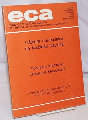 Immagine del venditore per ECA: Estudios Centroamericanos; No. 469-470, Noviembre-Diciembre 1987, Ao XLII venduto da Bolerium Books Inc.