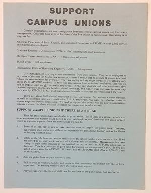Support campus unions [handbill]