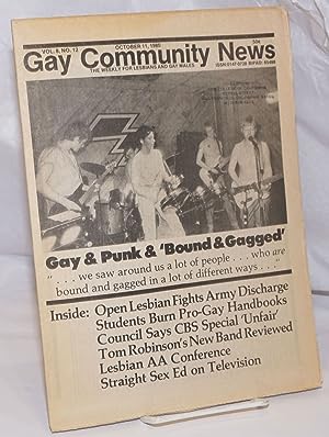 Immagine del venditore per GCN: Gay Community News; the weekly for lesbians and gay males; vol. 8, #12, October 11, 1980; Gay & Punk & Bound & Gagged venduto da Bolerium Books Inc.