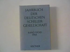 Seller image for Jahrbuch der Deutschen Schillergesellschaft. Band XXXIII. 1989. Texte v.: R. Grumach: 'Eine bisher unbekannte Anekdote von Heinrich von Kleist'. for sale by ANTIQUARIAT FRDEBUCH Inh.Michael Simon