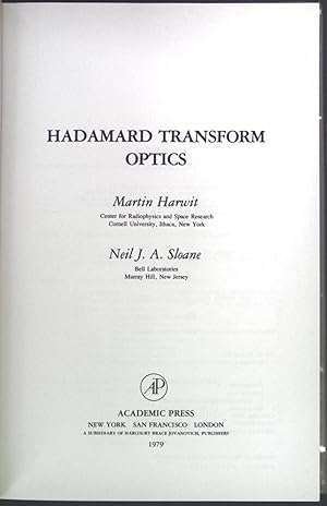 Seller image for Hadamard Transform Optics for sale by books4less (Versandantiquariat Petra Gros GmbH & Co. KG)