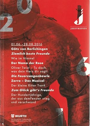 Seller image for Programmheft BURGFESTSPIELE JAGSTHAUSEN 01.06. bis 28.08. 2016 Spielzeit 67 for sale by Programmhefte24 Schauspiel und Musiktheater der letzten 150 Jahre