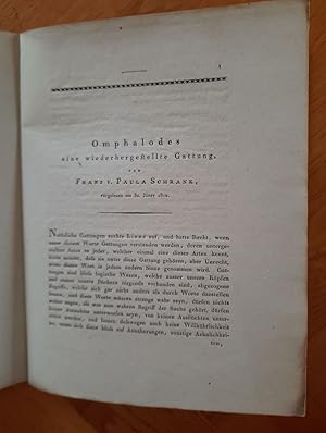 Bild des Verkufers fr Omphalodes eine wiederhergestellte Gattung. Sonderdruck aus: Denkschriften der Kniglichen Akademie der Wissenschaften zu Mnchen f r die Jahre 1811 und 1812. Classe der Mathematik und Naturwissenschaften. zum Verkauf von Antiquariat Uwe Turszynski