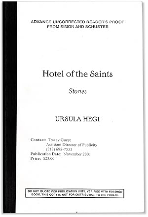 Bild des Verkufers fr Hotel of Saints: Stories. zum Verkauf von Orpheus Books