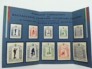 Francobolli Commemorativi del Battaglione Lombardo volontari ciclisti all'occupazione di Dosso Ca...