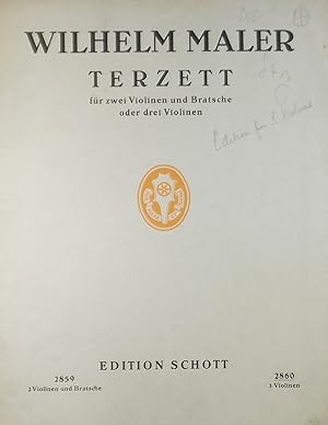 Immagine del venditore per Terzett, fur zwei Violinen und Bratsche oder drei Violinen (Version for 3 Violins), Set of parts venduto da Austin Sherlaw-Johnson, Secondhand Music