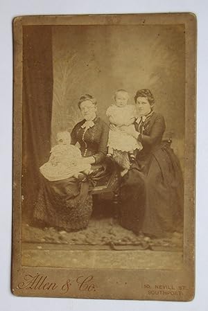 Seller image for Cabinet Photograph: Studio Portrait of Two Mothers & Children. for sale by N. G. Lawrie Books