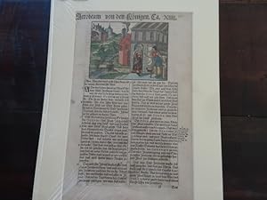 Kolorierter Kupferstich - Jerobeam von den Königen - Rehabeam das Erste Buch. aus der Bibel - Bla...