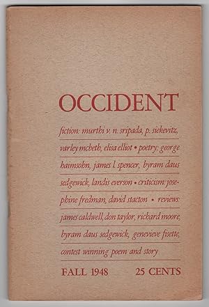 Seller image for Occident (Fall 1948) for sale by Philip Smith, Bookseller