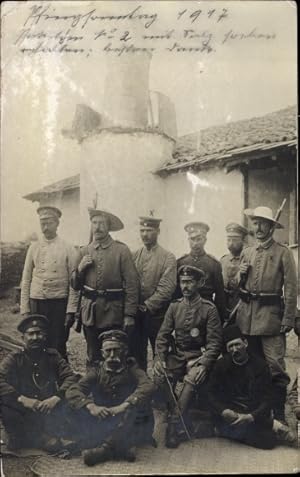 Foto Ansichtskarte / Postkarte Deutsche Soldaten in Uniformen, Pfingstsonntag 1917
