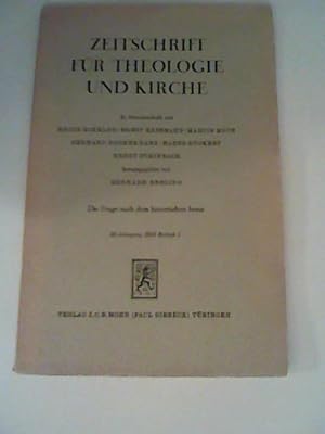 Bild des Verkufers fr Zeitschrift fr Theologie und Kirche 56. Jahrgang 1959, Beiheft 1 zum Verkauf von ANTIQUARIAT FRDEBUCH Inh.Michael Simon