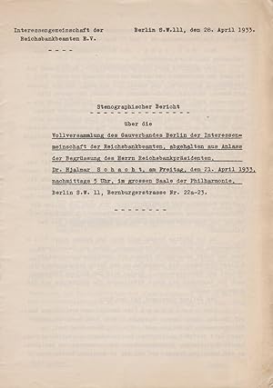 Stenographischer Bericht über die Vollversammlung des Gauverbandes Berlin der Interessengemeinsch...
