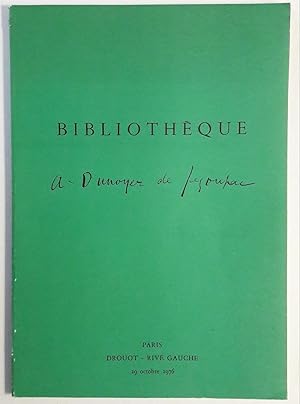 Bibliothèque A. Dunoyer de Segonzac. Paris, Drouot, 29 octobre 1976.