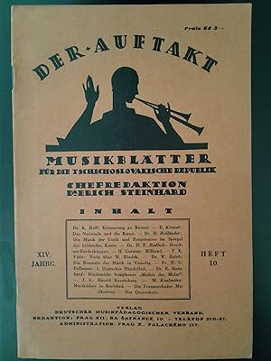 Der Auftakt - Musikblätter für die tschechoslowakische Republik, XIV. Jahrgang 1934, Heft 10
