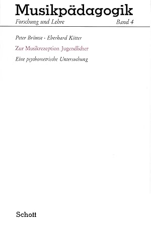 Bild des Verkufers fr Zur Musikrezeption Jugendlicher. Eine psychometrische Untersuchung zum Verkauf von Antiquariat Kastanienhof