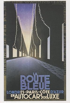 Image du vendeur pour La Route Bleue 1929 French AM Cassandre Transport Poster Postcard mis en vente par Postcard Finder