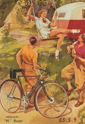 Hercules Bicycle M Racer Cycle Swing Poster Advertising Postcard