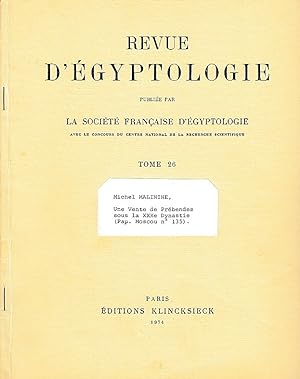 Une vente de prébendes sous la XXXe dynastie (Pap. Moscou no. 135). (Revue d'Égyptologie).