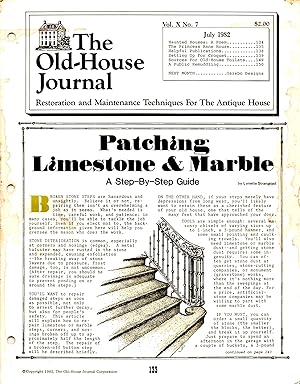 Seller image for The Old-House Journal Vol. X No. 7 July 1982 for sale by Book Booth