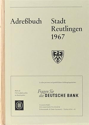 Adreßbuch Stadt Reutlingen 1967.