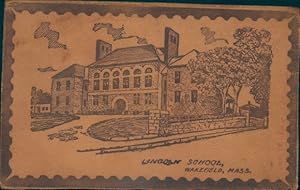 Leder Ansichtskarte / Postkarte Wakefield Massachusetts USA, Lincoln School