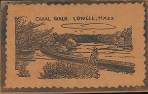 Leder Ansichtskarte / Postkarte Lowell Massachusetts USA, Canal Walk