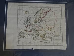 Grenzkolorierte Kupferstich Karte - Europe pour la Cosmographie Elementaire. Pl. III.