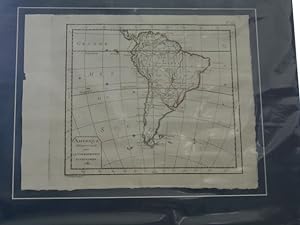 Grenzkolorierte Kupferstich Karte - Amerique Meridionale pour la Cosmographie Elementaire. Pl. VII.
